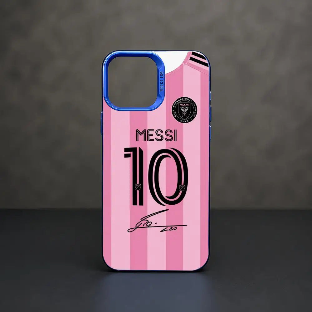 Football Star Messi #10 Logo Phone Case iPhone 11/12/13/14/15/16/17 Pro Max Aurora TPU Shockproof Slim Stylish Case