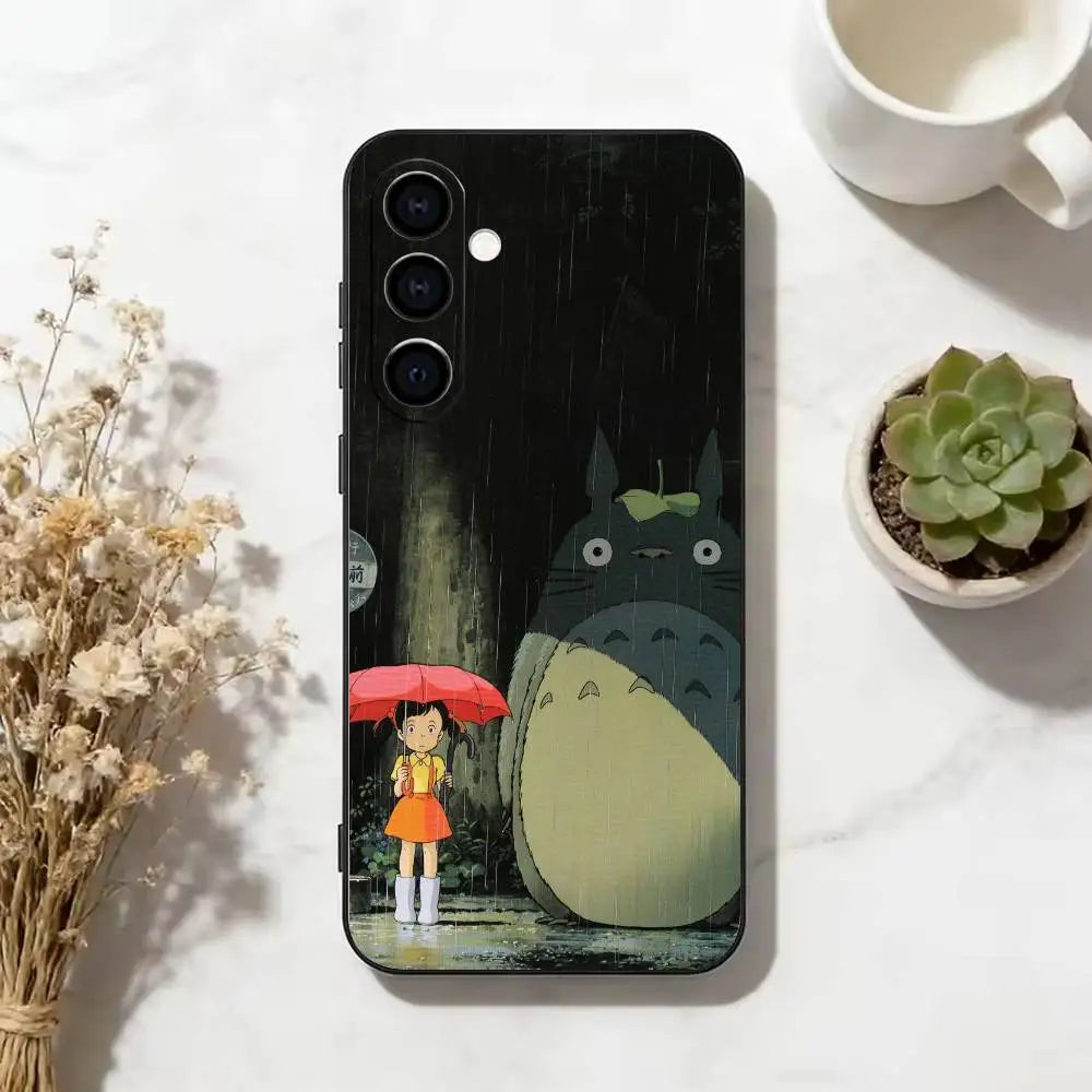cute totoro cat  Phone Case For Samsung Galaxy A73,A72,A71,A70,A53,A52,A51,Others Soft Black Cover