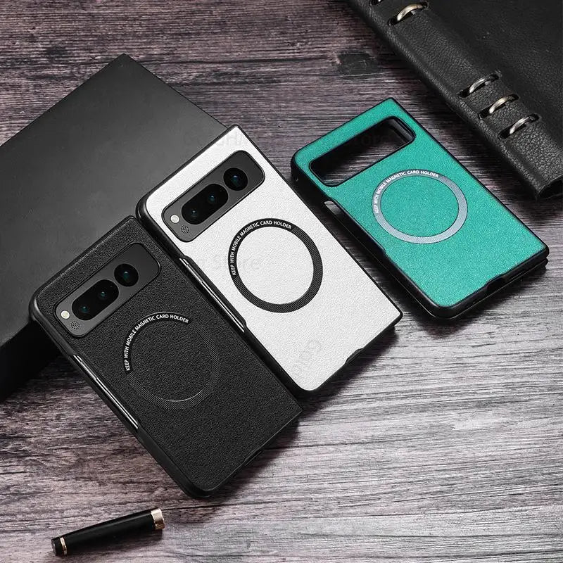 Capa For Google Pixel Fold For Magsafe Magsafing Leather Case For Pixel 8 Pro 7A 6A 5 7 6 8 Pro Flip Cover For Pixel Fold G9FPL