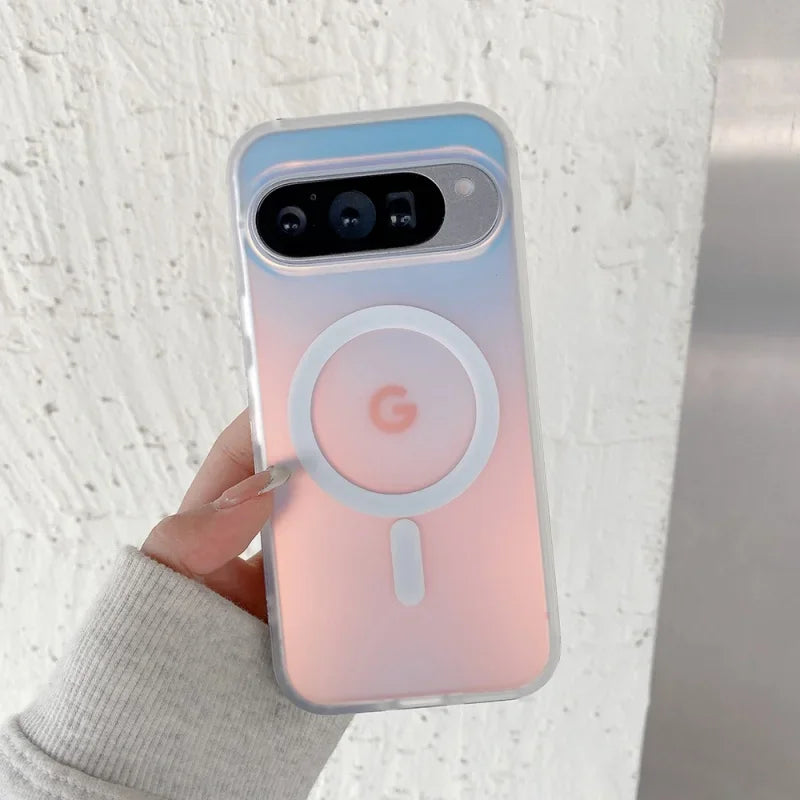 For Google 9/10 Pro XL Protective Phone Case Matte Material Phone Case With Laser Rainbow Gradient Simple and Fashionable Style.