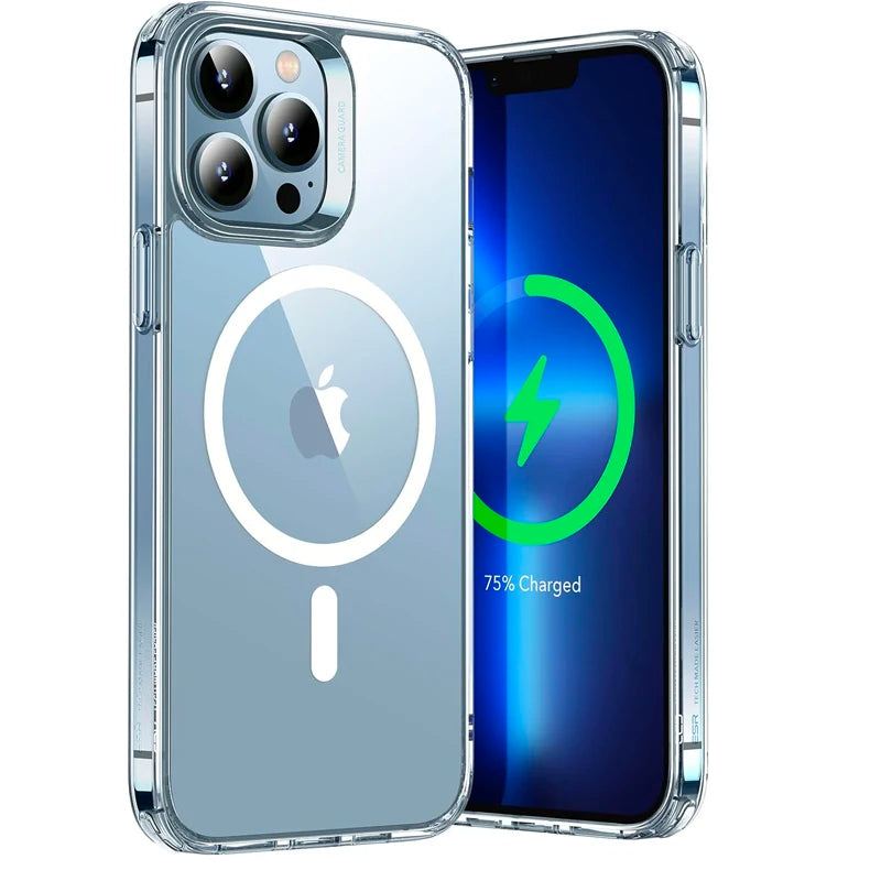 Ultra Slim Clear Magnetic Phone Case for iPhone 16 15 14 Pro Max Plus 12 13  Mini 11 Mobile Case Shockproof Transparent Cove