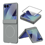 Hinge Protective Magnetic for Samsung Z Flip 8 7 FE 6 5 4 3 with Tempered Protective Film Phone Case for Samsung Galaxy Z Flip 8
