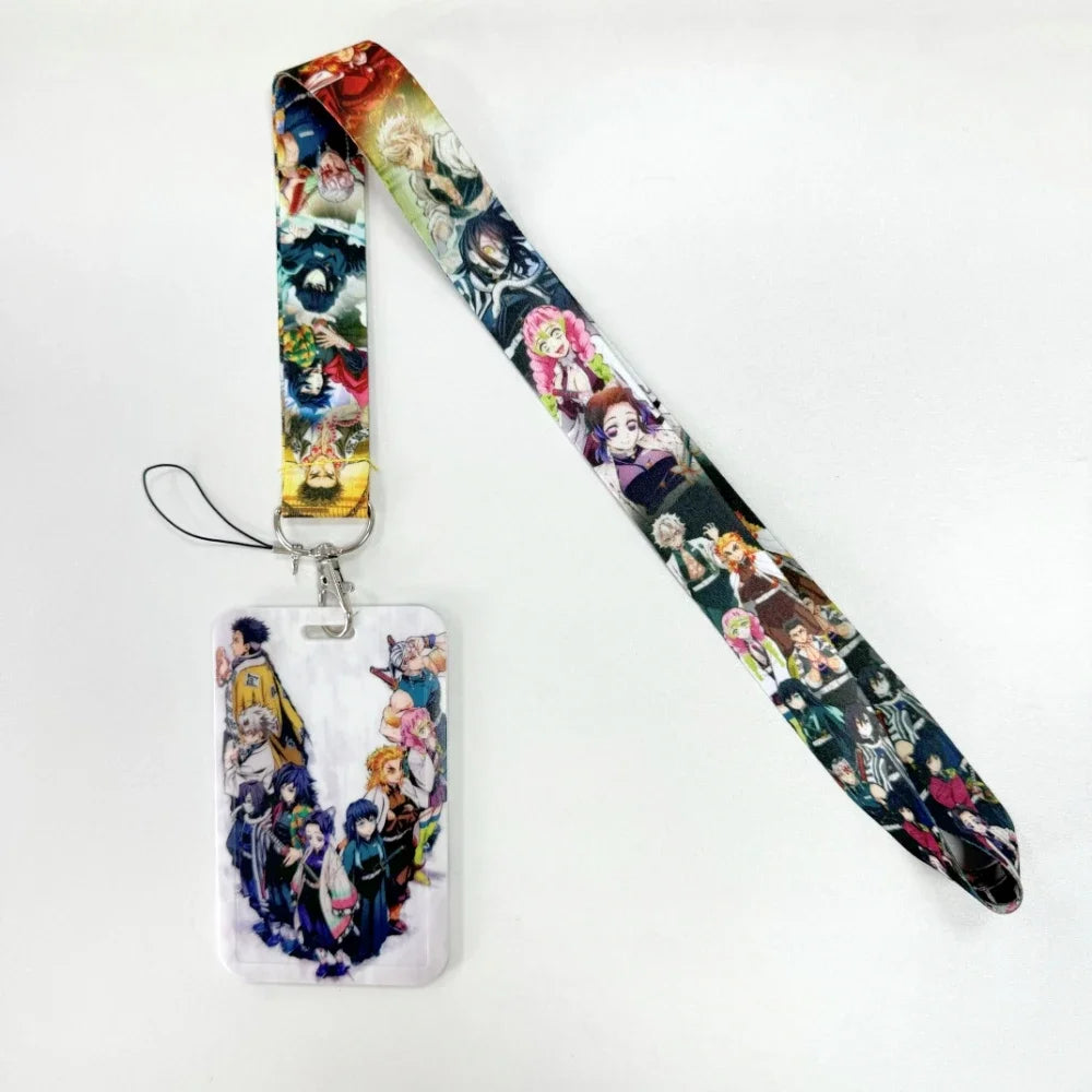 Lanyards Keychain Animated Cartoon Badge Holder ID Credit Card Pass Hang Rope Lanyard For Keys Anime Accessories Gifts