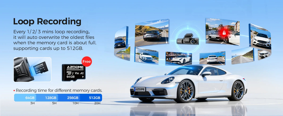 New AZDOME 4K M550 Pro Dash Cam Front Rear Interior 3 in 1 Car Camera 24H Parking Monitor Supercapacitor 5G WIFI GPS ADASCar DVR