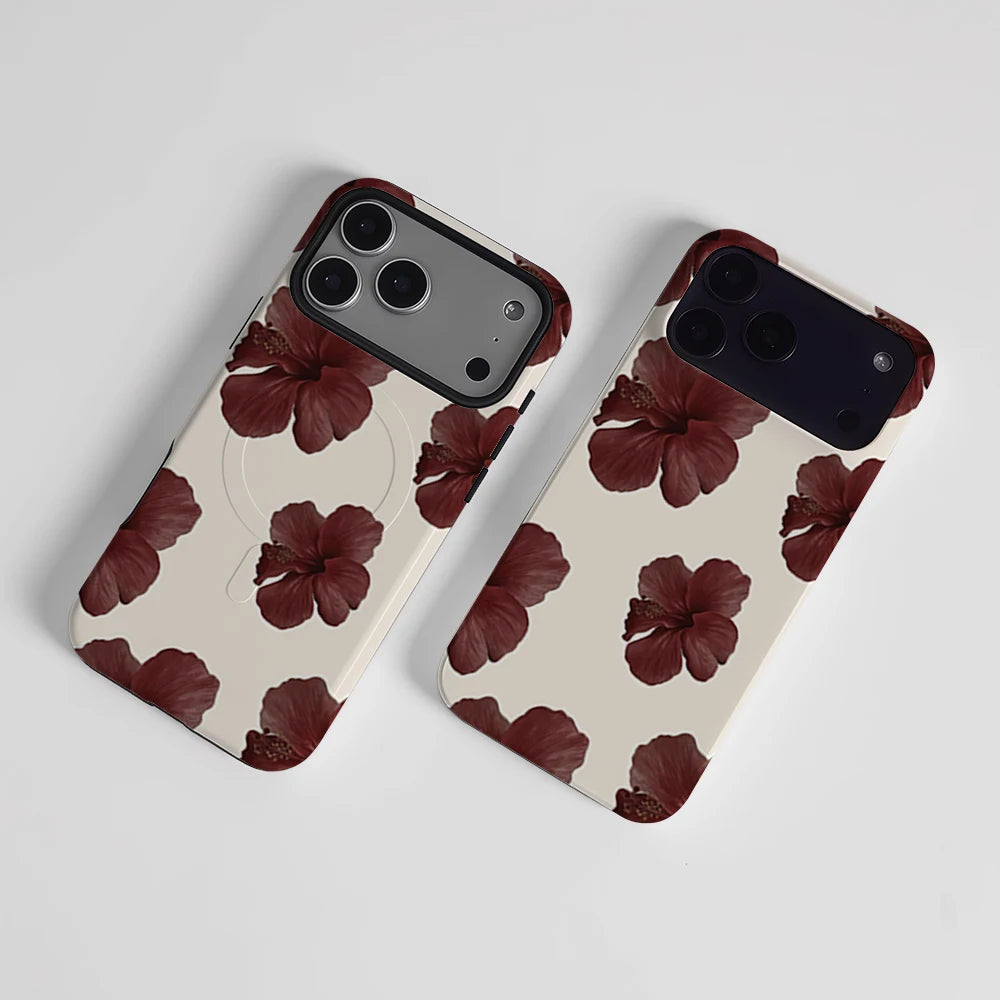 CaseLumi Matte Bumper for Magsafe Case for IPhone 17 16 15 14 Plus 13 Pro Max Shockproof Hard PC Burgundy Hearts Cover