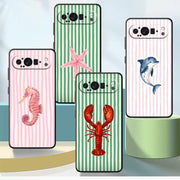 Ocean Striped Case for Google Pixel 10A 6a 7a 6 7 8 Pro 10 9 Pro XL 9a 8a Funda Phone Cover