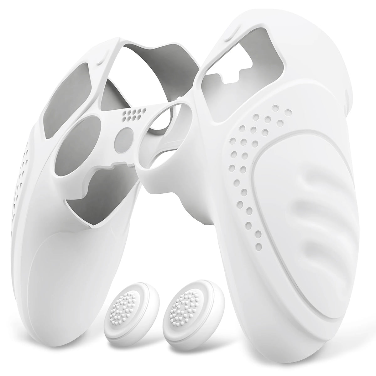 PlayVital Anti-Slip Silicone Cover for PS5 Edge Controller, Rubber Protector Case with Thumb Grip Caps - Guardian Edition Series