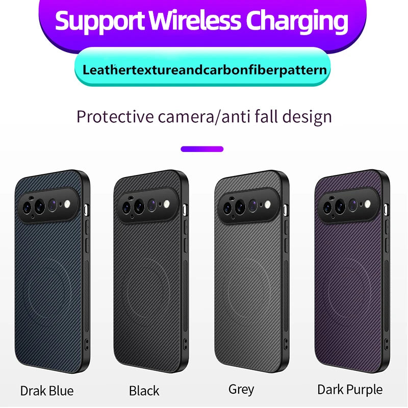 Hard PC+Carbon Fiber Texture For Magsafe Magnetic Case for Google Pixel 11 Pro 9 8 7 6 5 4 3 10 Pro XL 10A 9A 8A 7A 6A 5A 4A 3A
