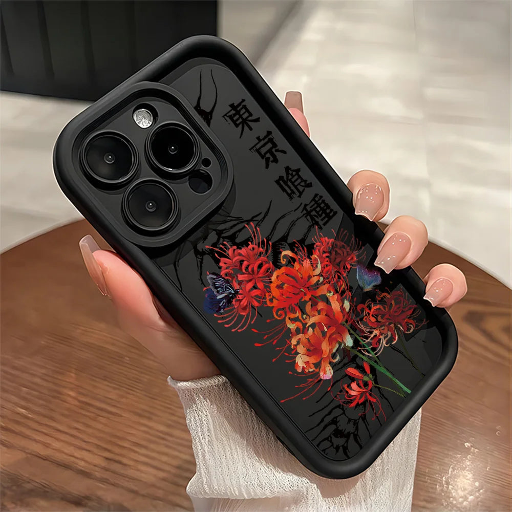 Hot Red Spider Lily T-Tokyo GhoulS Phone Case For Samsung S26 S25 S24 S23 S22 S21 S20 F06 M16 Note 20 FE Plus Ultra 4G 5G Cover