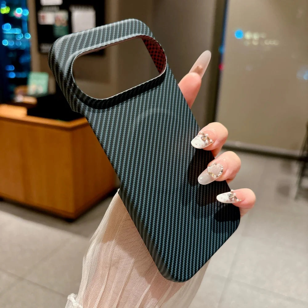 Business Carbon Fiber Texture Slim Case For Google Pixel 11 Pro XL 8 9 10 Pro For Magsafe Half-pack Anti-drop Protect Back Cover