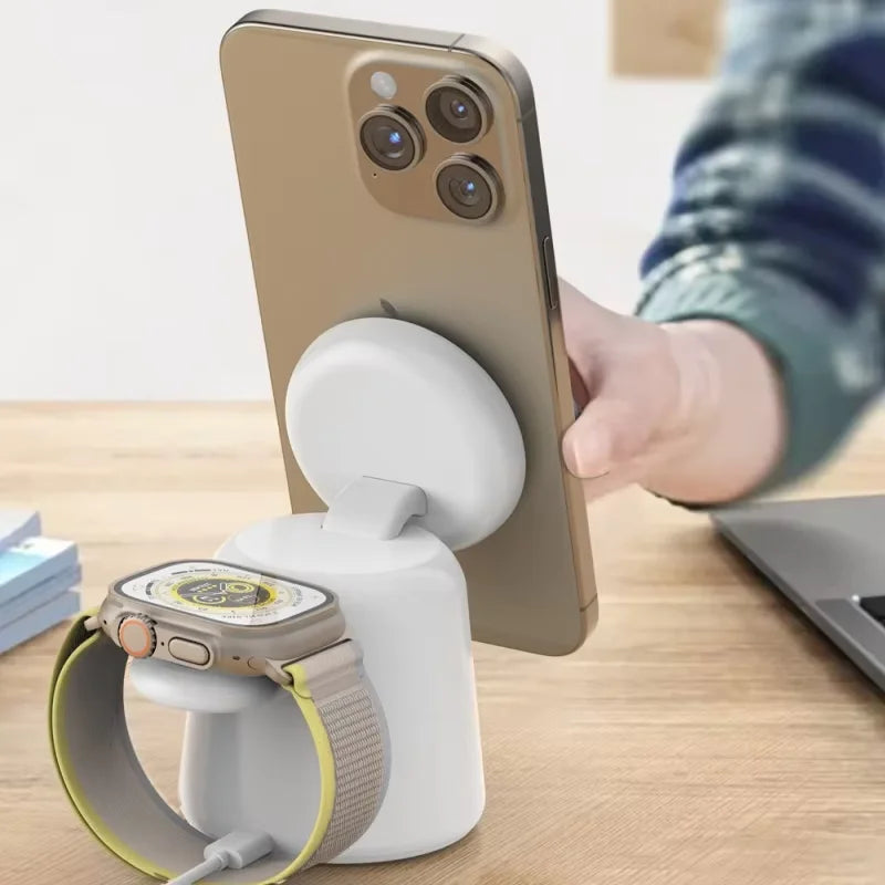 Three-in-one wireless magnetic charger stand fast charging base is suitable for iPhone IWatch 9 8 7 6