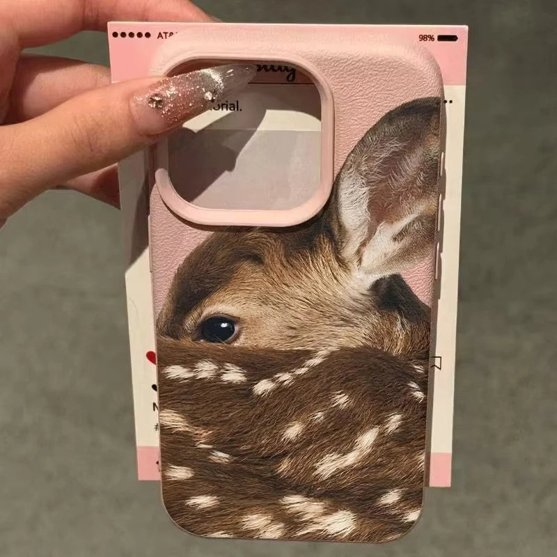 Cute Fawn Deer Protective Phone Case for iPhone 17-11 Series Pro Max & Plus – Stylish & Durable