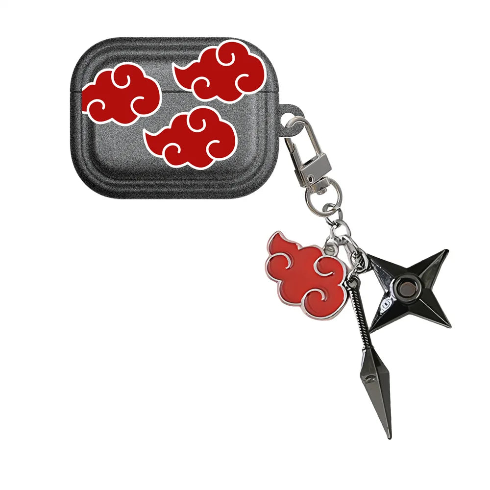 For Airpods Pro 3 Case,3D NARUTO Logo TPU Protective Earphone Cover For Airpods Pro 2/Airpods 4 3 2 1 Cover With Keychain