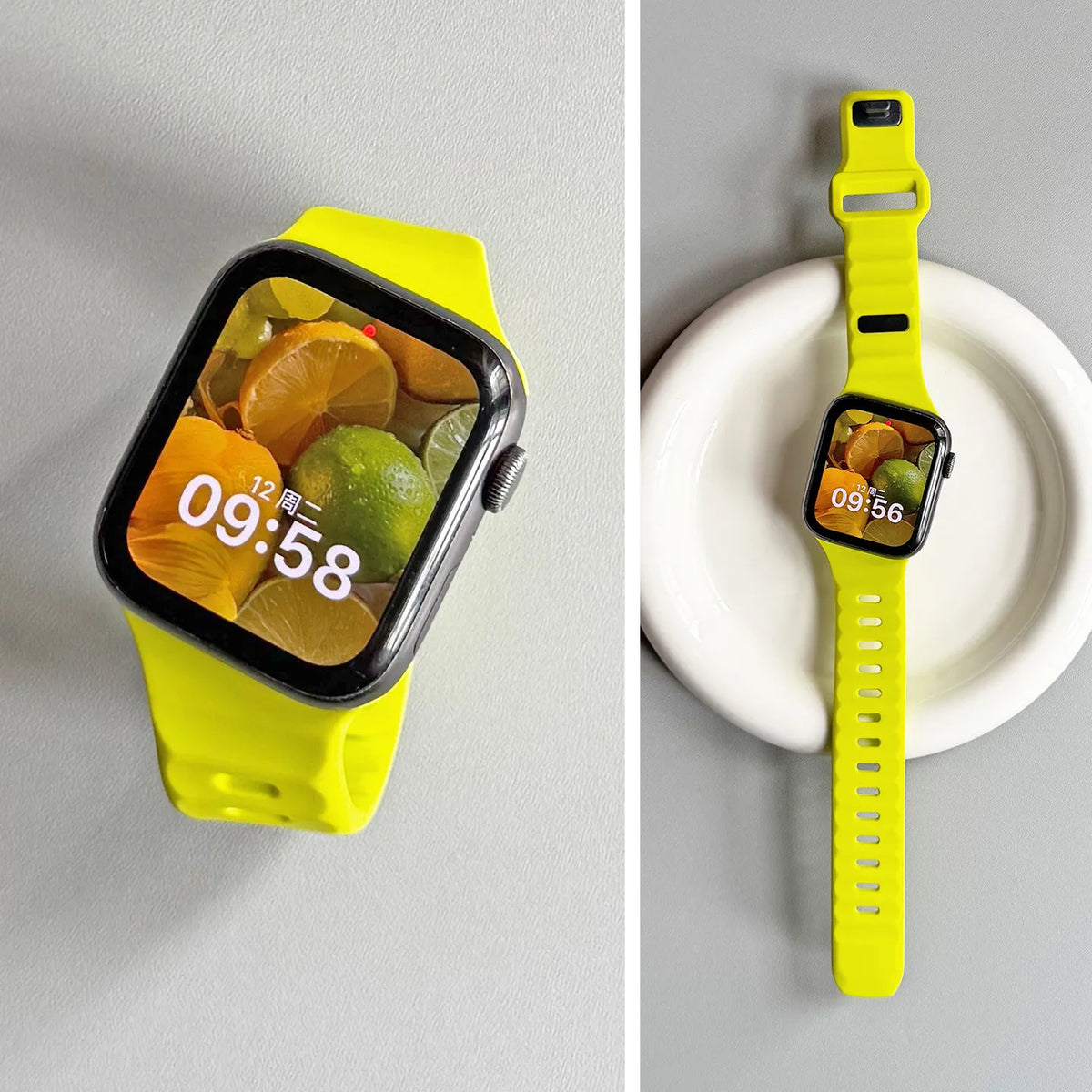 Irregular Silicone Strap For Apple Watch Band Ultra 49mm 40mm 41mm 44mm 45mm 46mm Correa Bracelet iWatch Series 11 10 9 8 7 6 SE