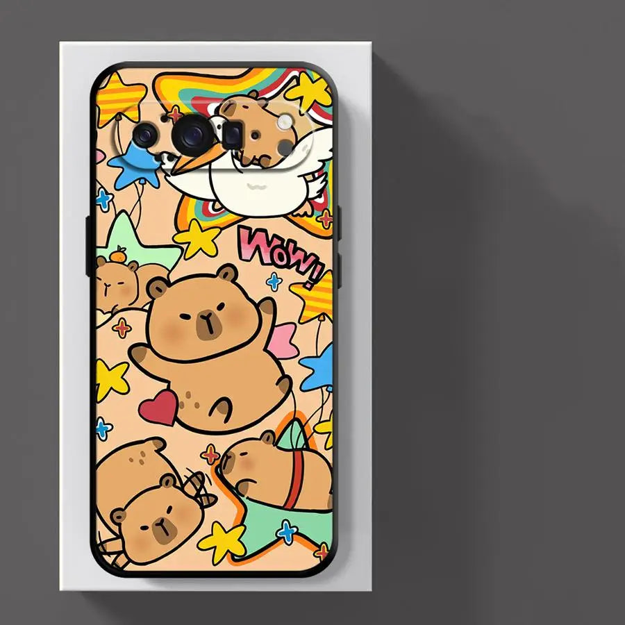 Funda Phone Cover Case for Google Pixel 10A 6a 9a 8a 10 9 Pro XL 7a 6 7 8 Pro Cute Cartoon Capybara
