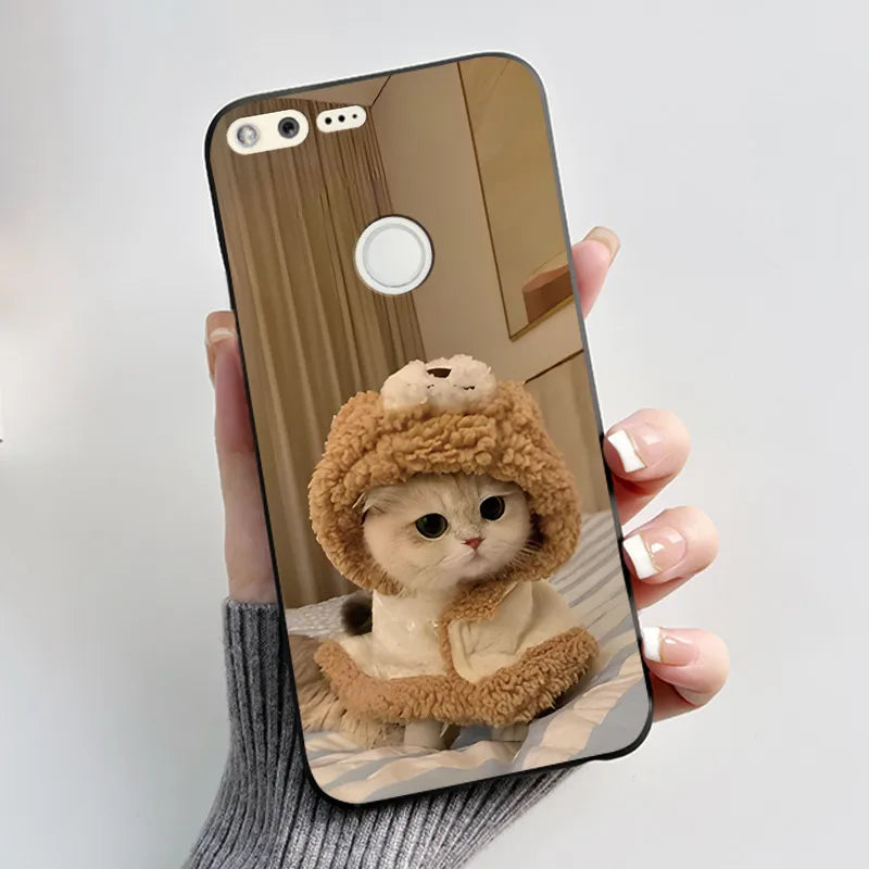 For Google Pixel 1 Case Aesthetic Cute Cat Shockproof Silicone TPU Soft Back Cover for Google Pixel 1 Pixel1 XL Phone Case Coque