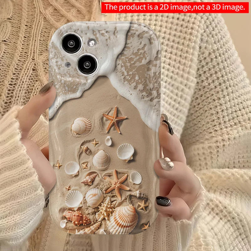 Summer Beach Starfish Shell Pattern Phone Case For Samsung Galaxy S26 Ultra S25 S24 S23 S22 S21 S20Plus FE A56 A55 A54 A16 Cover