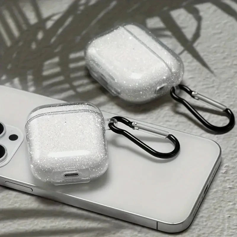 Glitter Transparent Case For AirPods 4/3 TPU Silicone Wireless Earphone Protective CaseFor Airpods pro2/pro Protective Cover