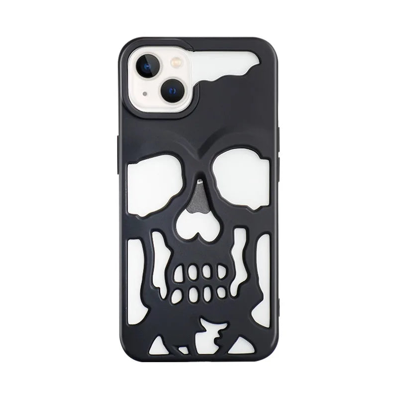 Cool Hollow Heat Dissipation Cool Skull Ghostface Plating Phone Case For iPhone 17 16 Pro Max 15 14 Plus Air Fashion Slim Cover