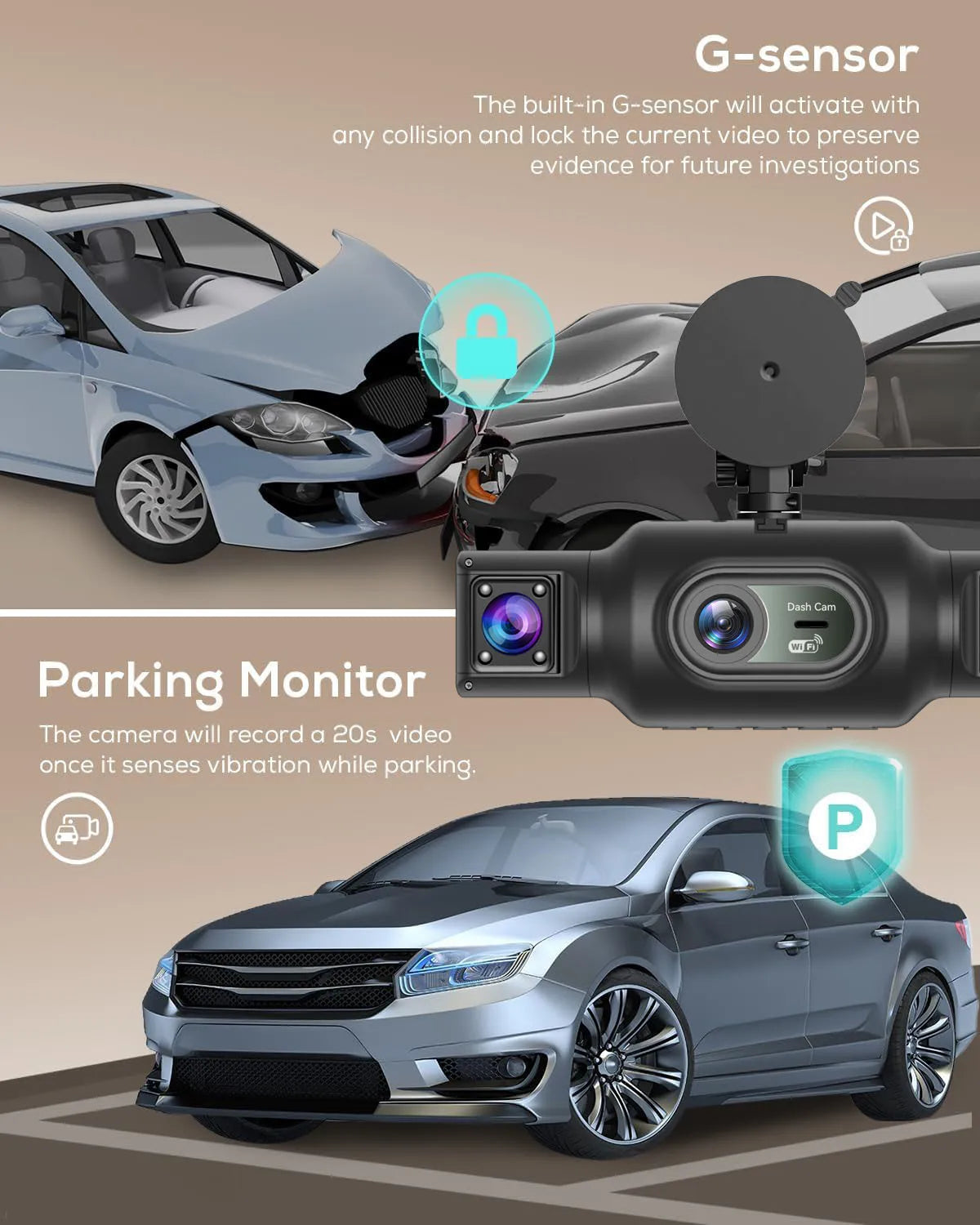 4Ch WiFi Dashcam car camera Black Box Driving DVR FHD 1080P Front Left Right Rear Night Vision Loop Recording Black Box
