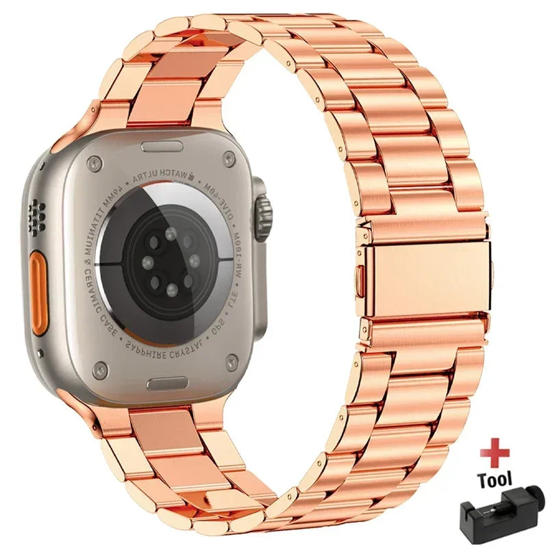 Stainless Steel Straps for Apple Watch Ultra 3/2/1 49mm 45mm 44mm 42mm-40mm-41mm-46mm Metal band series 11 10 9 8 7 6 5 4 3 se3