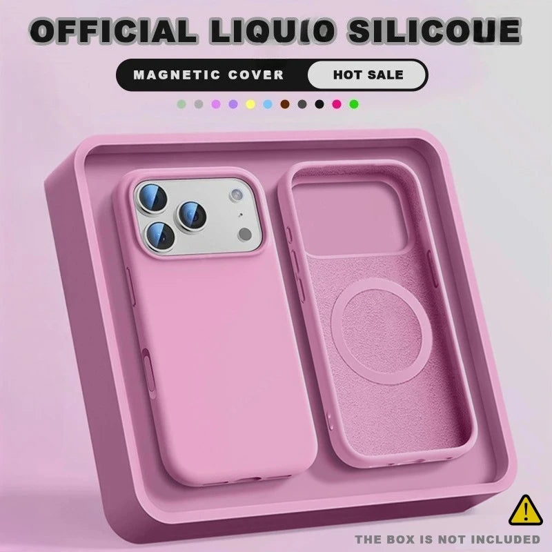 Liquid Silicone Magnetic For Magsafe Case For iPhone 17 Air 17E 16 15 14 13 12 11 Pro Max Plus Wireless Charge Matte Solid Cover