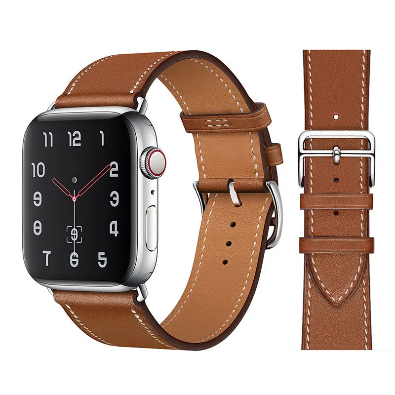 Genuine Leather Bracelet Strap For Apple Watch Band 45mm 49mm 41mm 44mm 42mm 46mm Leather Wristband iWatch Ultra 11 10 9 8 7 6 5