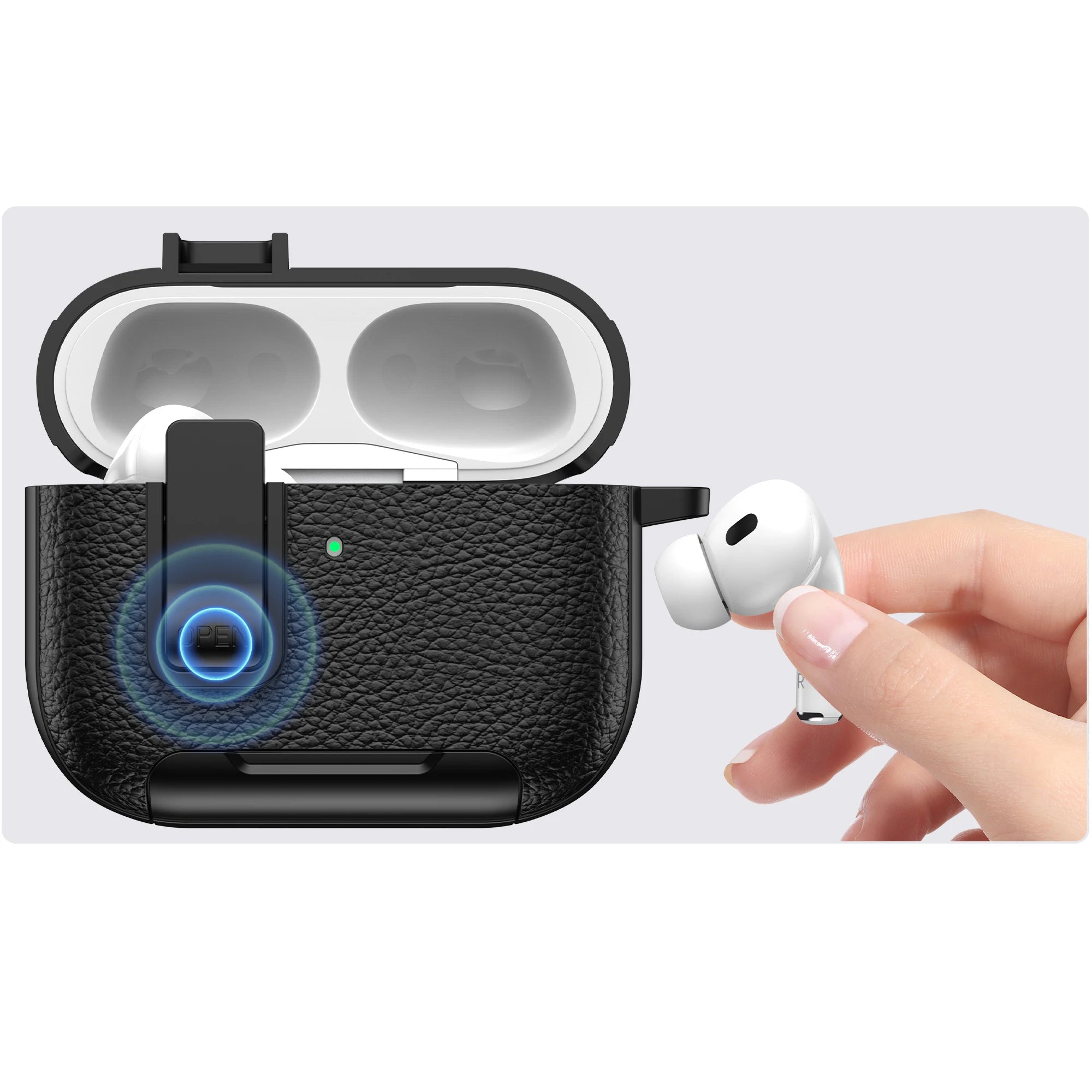 New Earphone Cover For AirPods Pro 3 3rd Generation Protective Case With Secure Lock Invisible Phone Stand Leather Texture Cover