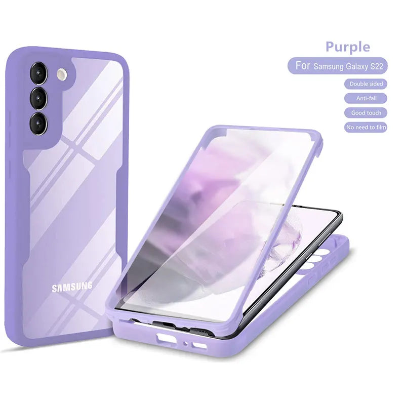 360° Full Cover Case for Samsung Galaxy S24 S25 Ultra S22 S23 S21 Plus Fe A54 A34 A24 A14 A53 A33 A23 A13 Shockproof Soft Cover