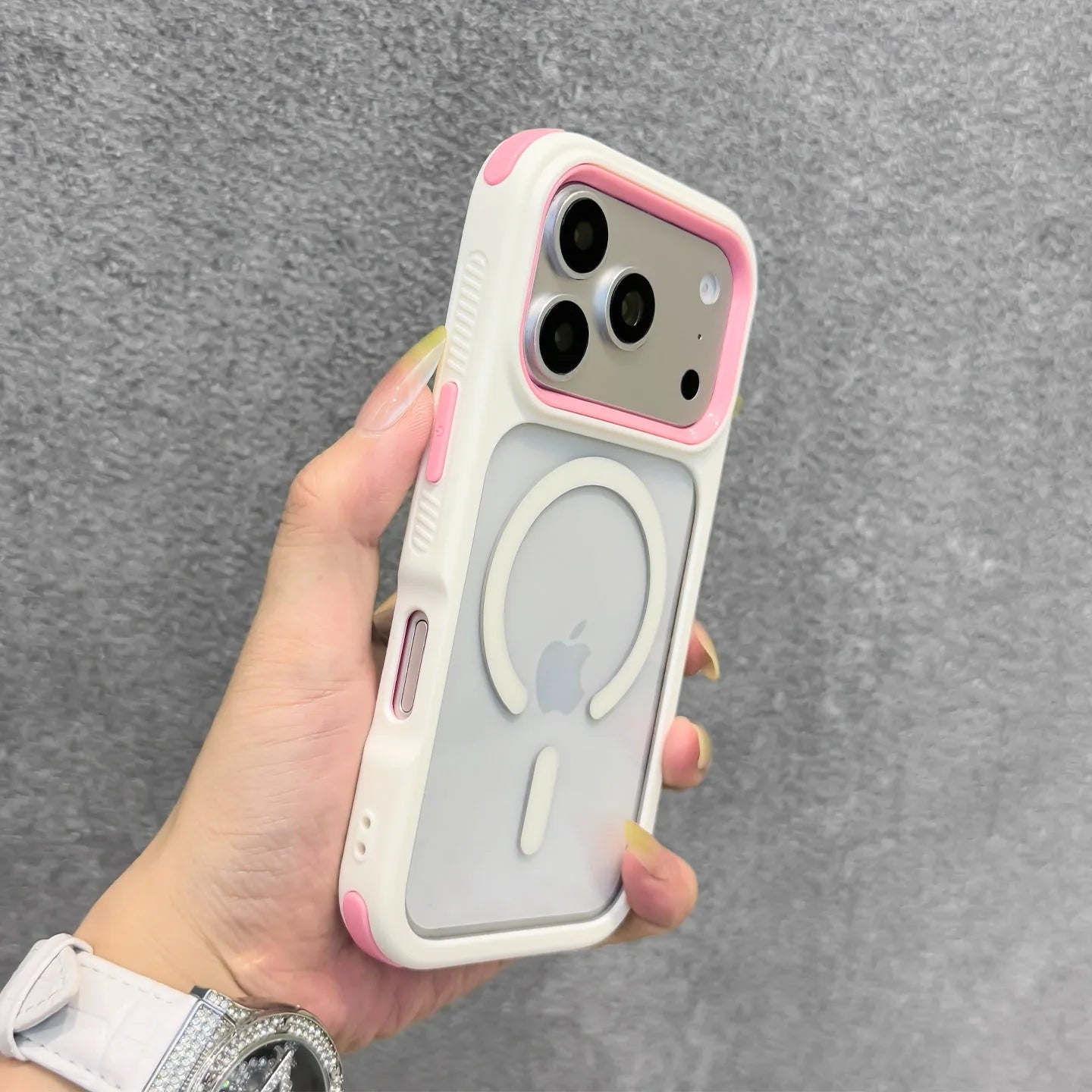 For Magsafe Case for iPhone 17Pro 17 13 12 11 Pro Max 16 15 14 Plus Anti-Slip 3 in 1 Wireless Charging Clear Armor PC TPU Cover