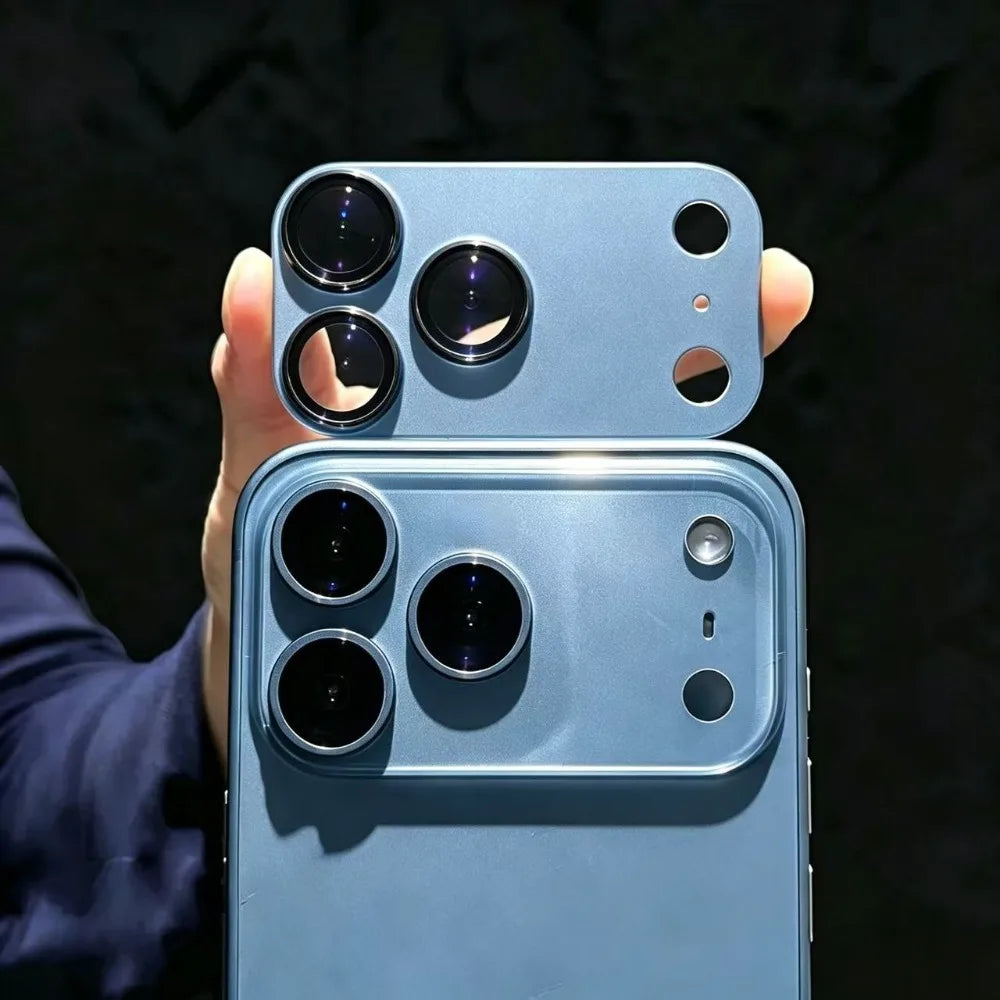 Camera Lens Protector for iPhone 18 Pro Max 18 Pro Full Cover Frosted Metal Alloy Tempered Glass Protective Cap Dark Cherry Blue