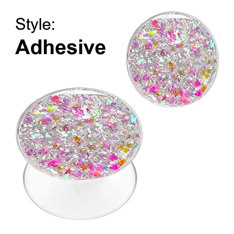 Glitter Phone Grip Socket Foldable Phone Holder Ring Holder With Adhesive for Iphone 17 16 15 14 13 Samsung Grip Tok Bracket