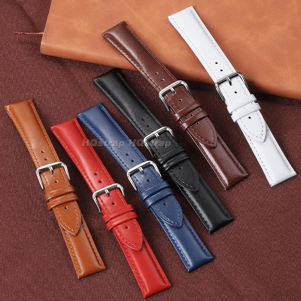 Leather Strap 12mm 13mm 14mm 15mm 16mm 17mm 18mm 19mm 20mm 21mm 22mm 23mm 24mm Soft Watchband for Men Women Universal Bracelet