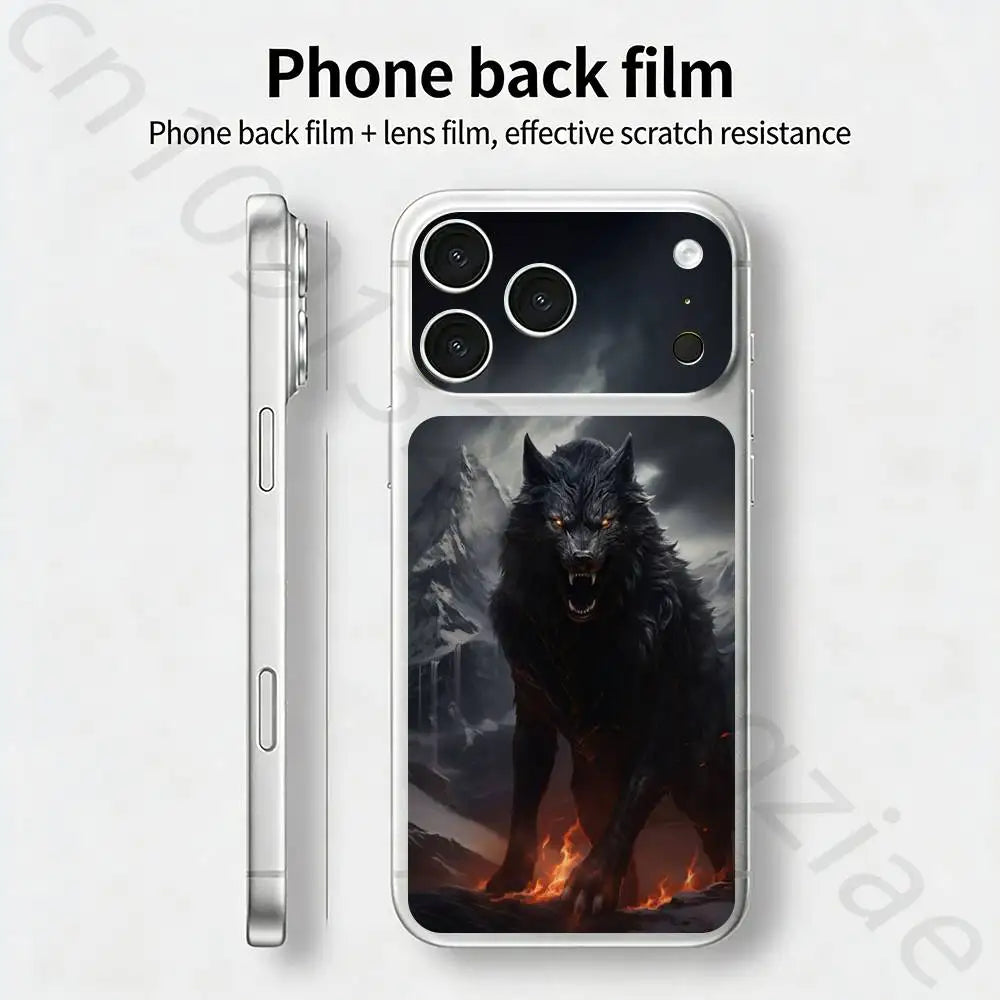 The Wolf For iPhone 17 pro Max /17 pro Full Cover Decal Skin Wrap 3D Colorful Rear Protective Sticker Film