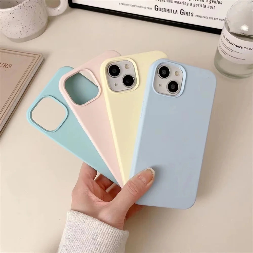 Original Liquid Silicone Phone Cases For iPhone 16 15 14 13 12 11 Pro Max Plus X XS Max 7 8 Plus Luxury Shockproof Soft Cover