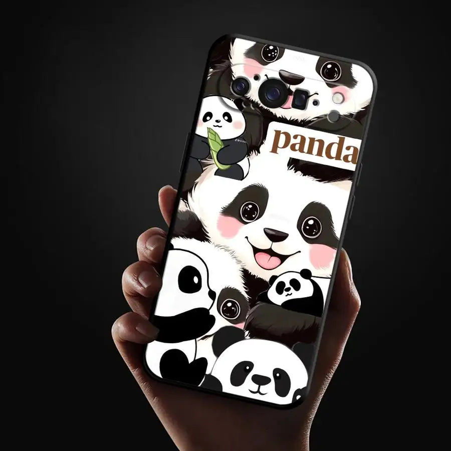 Funda Phone Cover Case for Google Pixel 10A 6a 7a 6 7 8 Pro 8a 9a 10 9 Pro XL Black White Panda