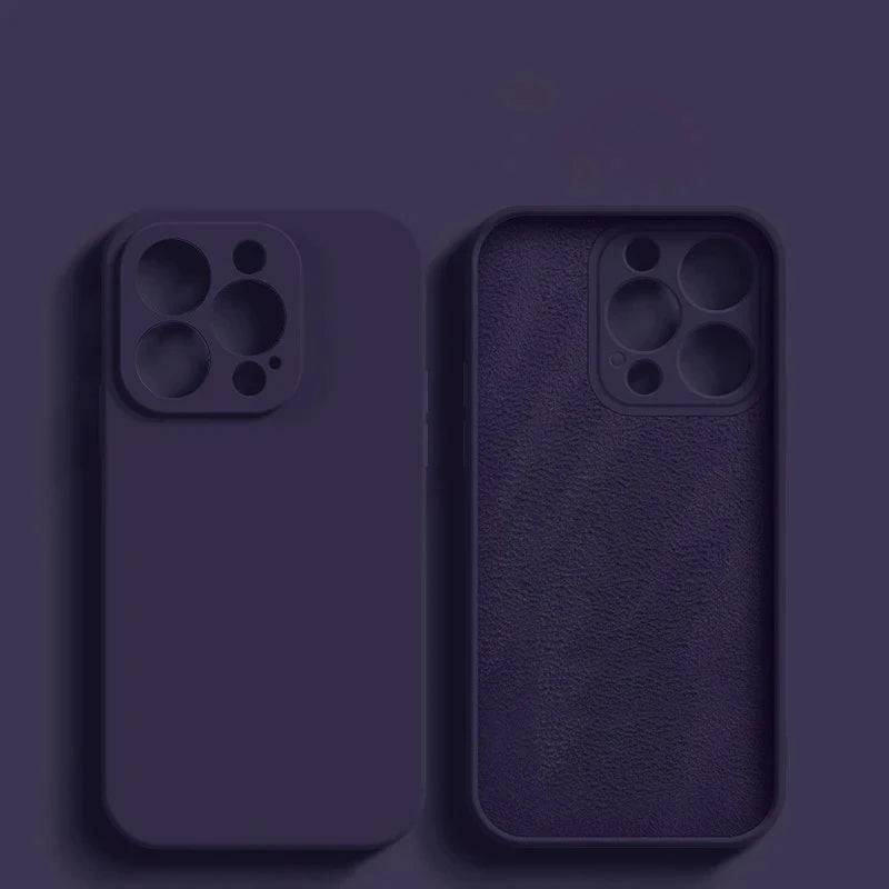 Luxury Liquid Silicone Phone Case For Apple iPhone 16 15 14 13 12 11 Pro Max Soft Case Shockproof Bumper Cover Phone Accessories