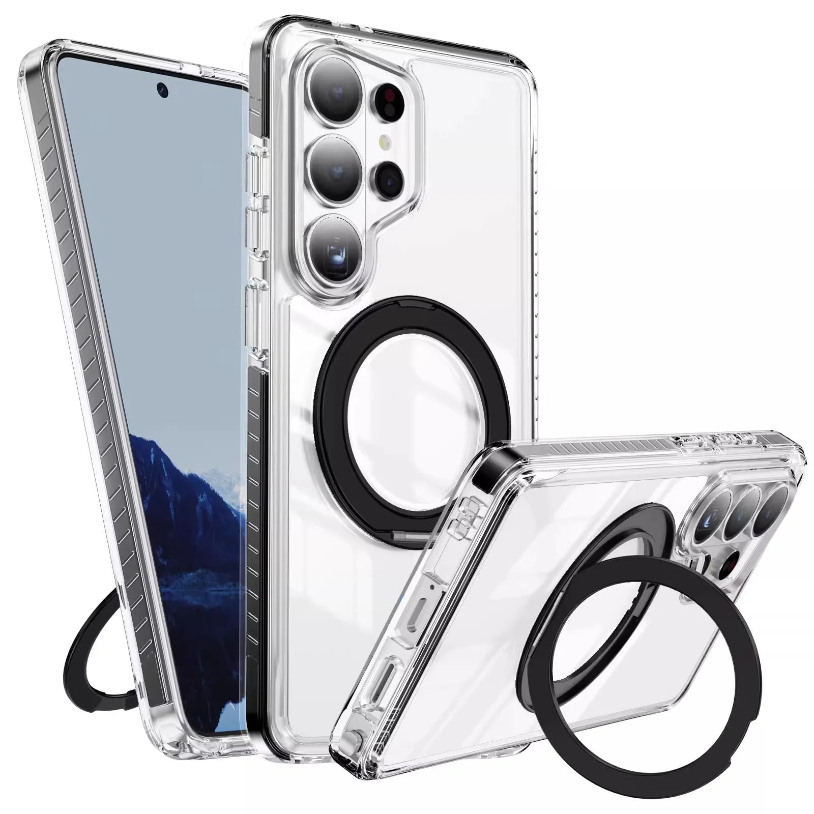 for S26Ultra S26+ For Magsafe 360°Rotation Stand Case For Samsung Galaxy S26 Ultra Plus S25 S24 Plus TPU Magnetic Charging Cover