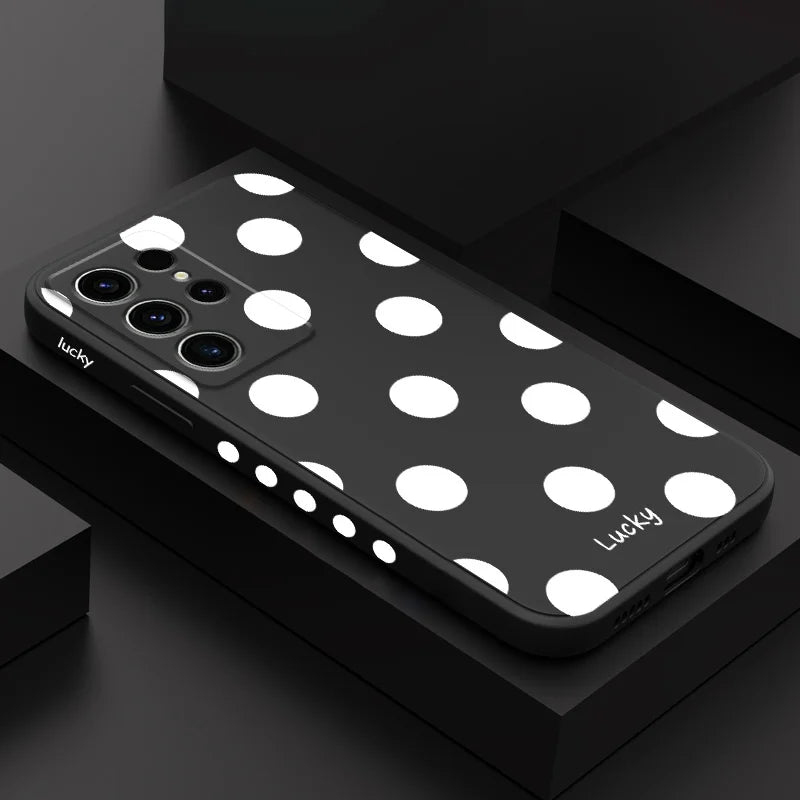 French Polka Dots Phone Case For Samsung Galaxy S25 S24 S23 S22 S21 S20 S10 S10E Ultra Plus FE Note 20 Ultra Plus Cover