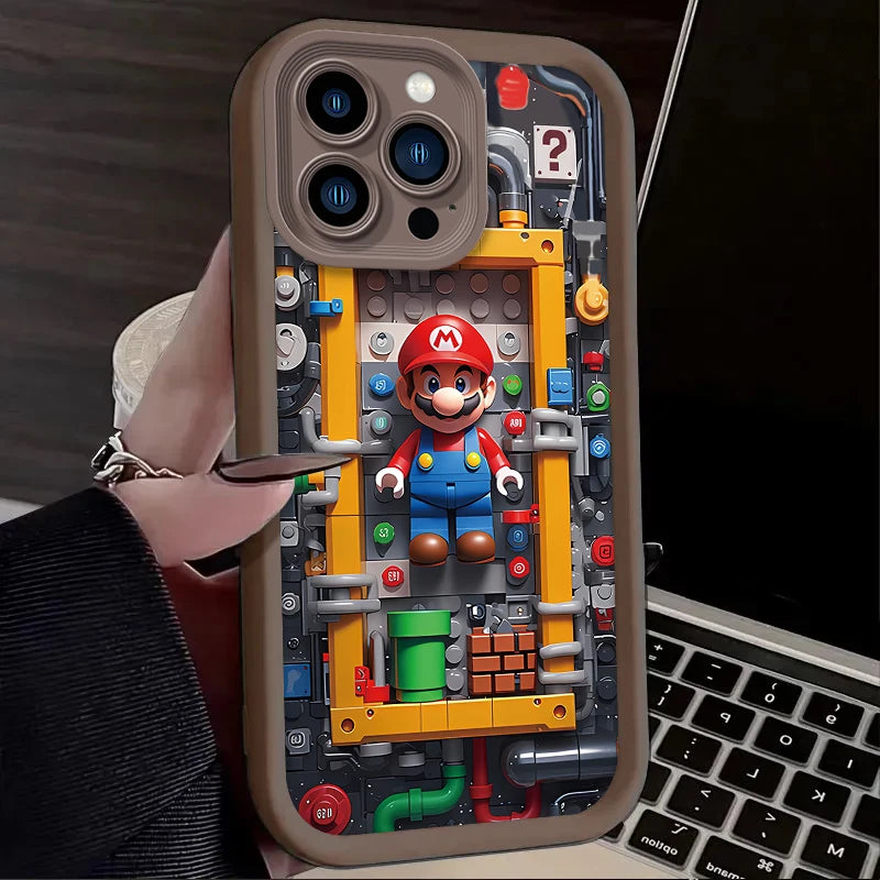 Soft Phone Case For iPhone 17 Air 15 16 16E 14 13 12 11 Pro Max X XS X S Max XR SE 2020 SE4 7 8 Building Blocks M-Marios Cover