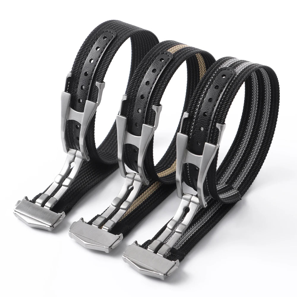 20mm Canvas Nylon Watch Strap For Omega for Swatch For Seiko Men Women Sport Washable Folding Buckle Watchband Watch Accessories