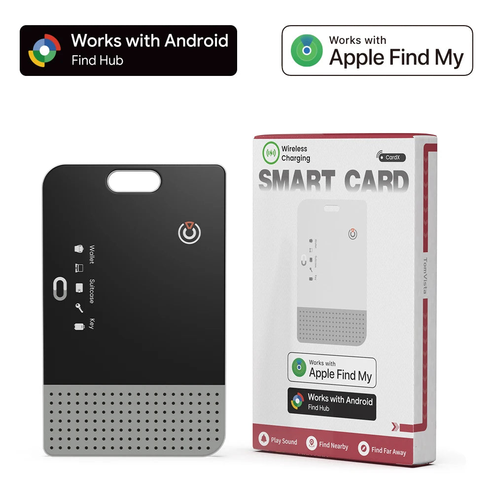 Dual Syste1.7mm Wallet Tracker Wireless Charging Locator for Apple Find My & Google Find Hub Global Tracking Anti-lost Smart Tag