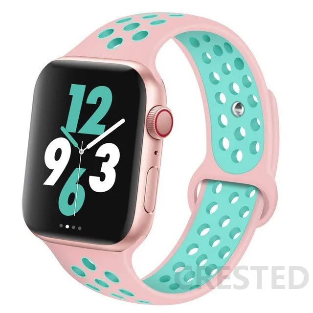 Sport Strap For Apple Watch band 44mm 40mm 49mm 45mm 41mm 42mm Breathable bracelet correa iWatch Series Ultra 4 12 11 10 9 8 SE