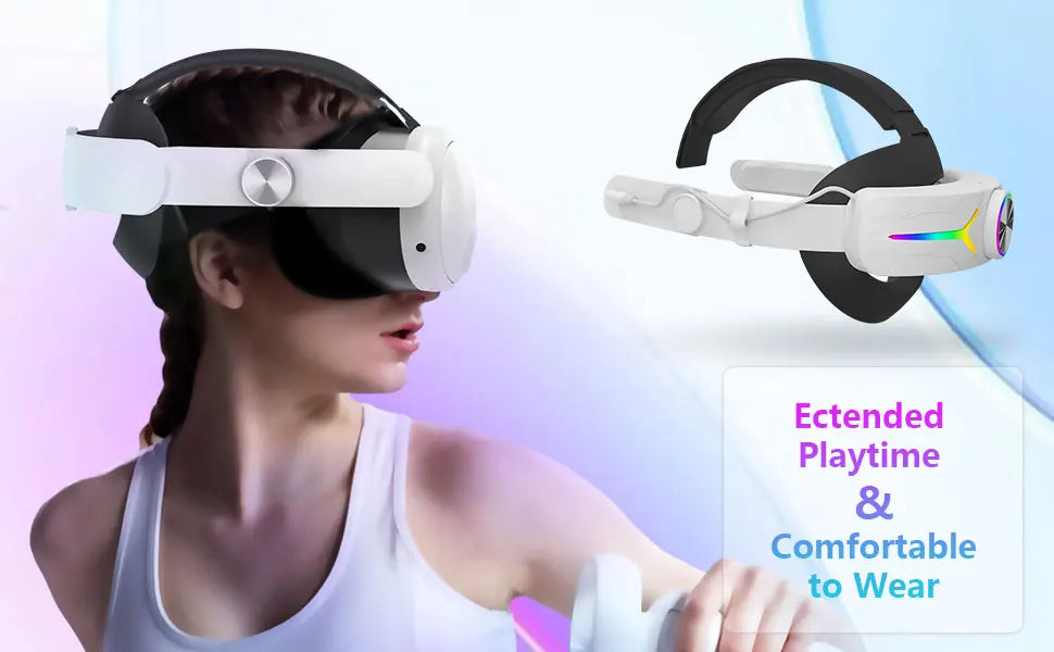 RGB Head Strap 12000mAh Battery Head Strap Compatible for Meta Quest 3/3s, Head Strap Battery VR Accessory for Meta Quest 3