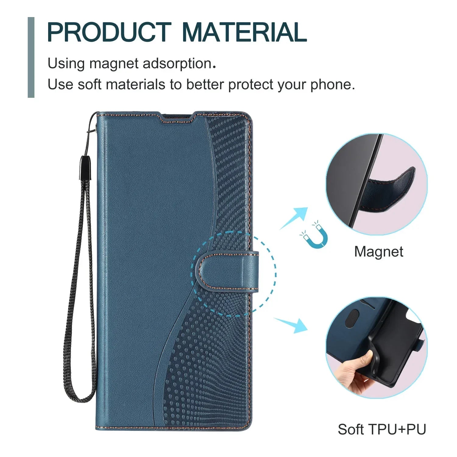 Leather Flip Phone Case For Samsung Galaxy S10 Plus S20 S21 FE S22 S23 S24 Note 8 9 10 20 Ultra Luxury Wallet Protect Cover