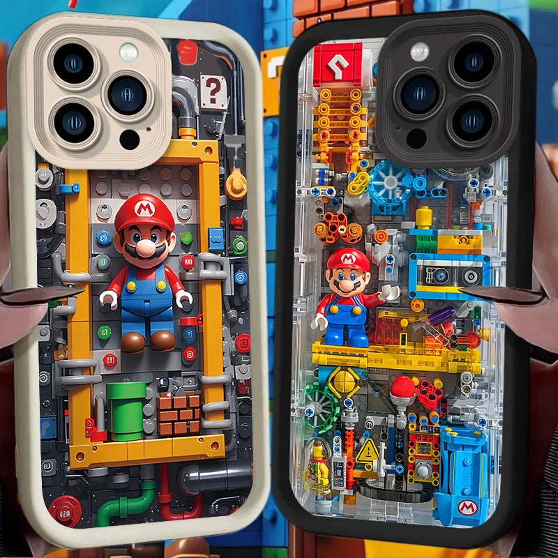 Soft Phone Case For iPhone 17 Air 15 16 16E 14 13 12 11 Pro Max X XS X S Max XR SE 2020 SE4 7 8 Building Blocks M-Marios Cover