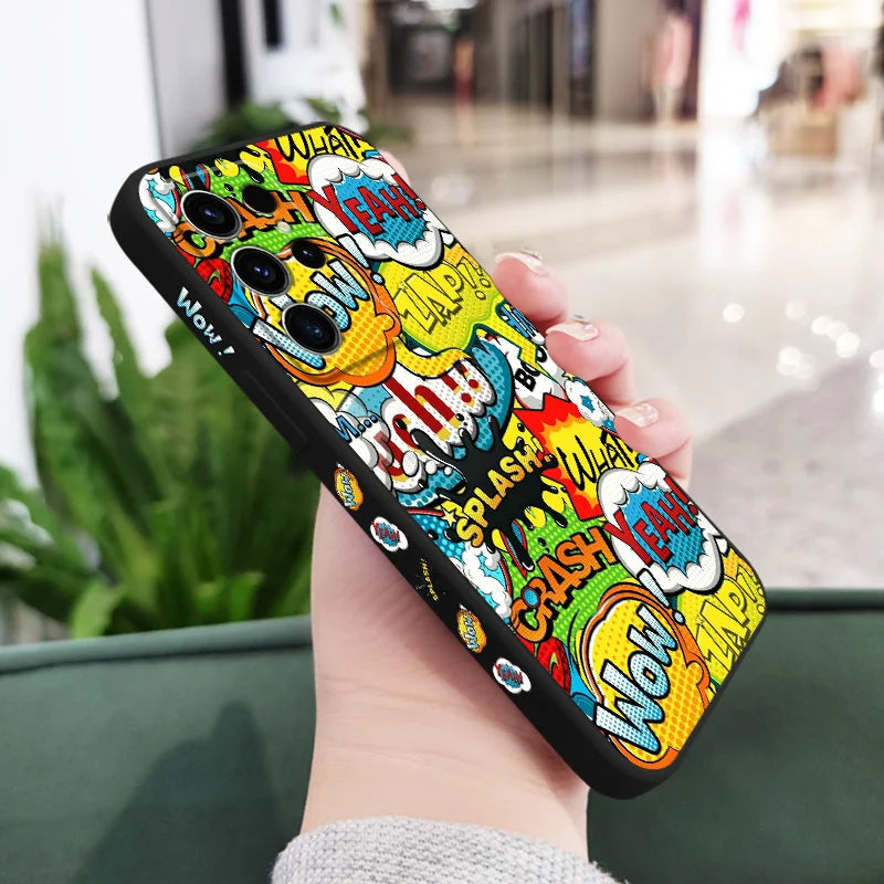 Explosiver English Phone Case For Samsung Galaxy S25 S24 S23 S22 S21 S20 S10 S10E Ultra Plus FE Note 20 Ultra 10 Plus Cover