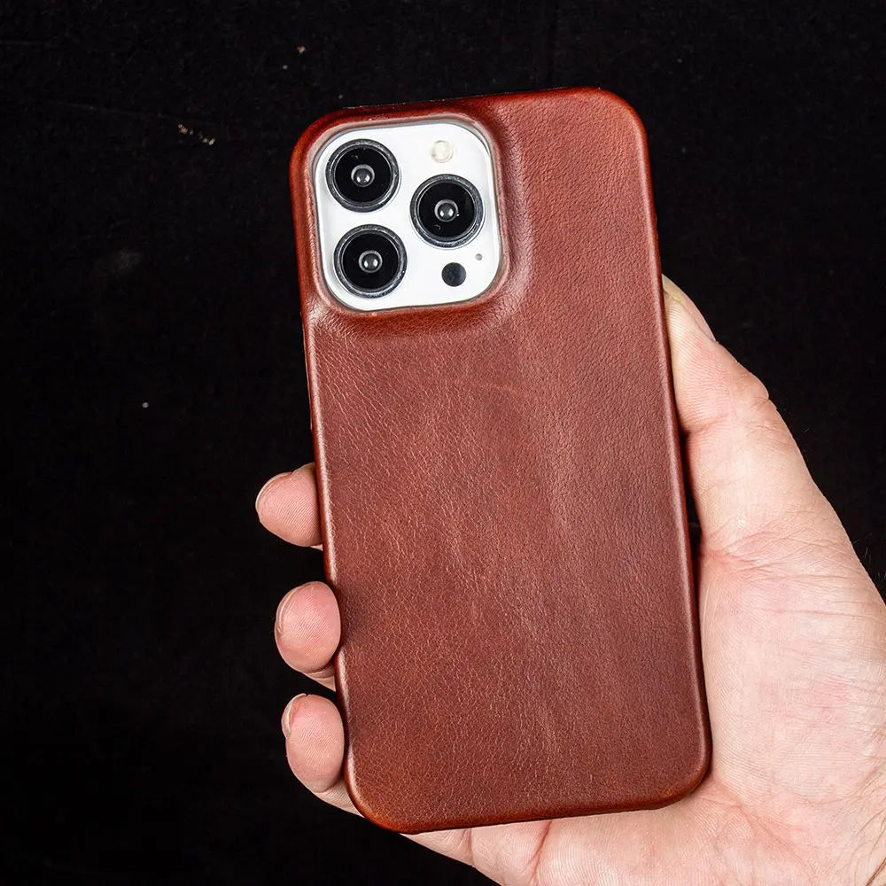 For Case iphone 16 Pro Max Cases Oil Wax Luxury Genuine Leather Cover For Iphone 17 16 15 14 13 XS Max X 8 Plus Phone Shell Capa