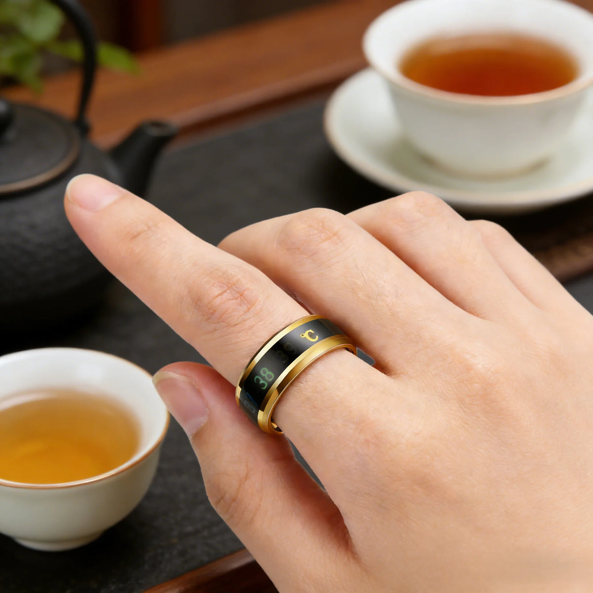 Smart Stainless Steel Multifunctional Ring for Couple Mood Feeling Intelligent Temperature Sensitive Rings Waterproof Jewelry
