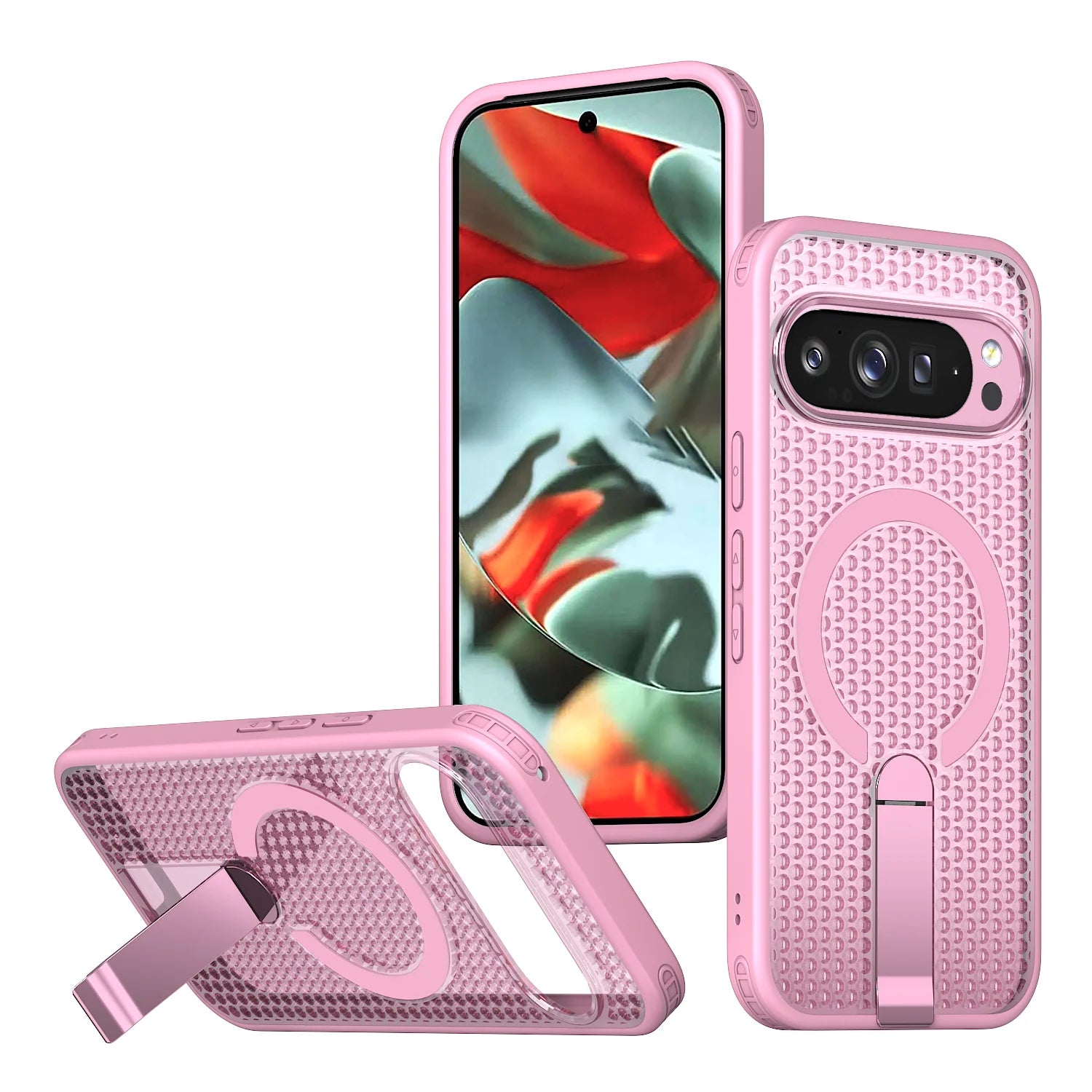 For Google Pixel 9a Case Pixel 10A 10 Pro 9 Pro XL Phone Case Luxury Magnetic Bracket Heat Dissipation Rugged Tough Cover Fundas